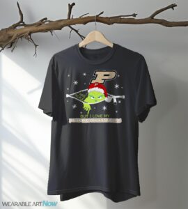 The Grinch I Hate People But I Love Purdue Boilermakers Christmas T-shirt - Black T-Shirt