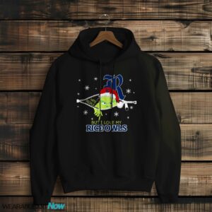 The Grinch I Hate People But I Love Rice Owls Christmas T-shirt - Black Hoodie