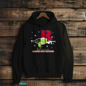 The Grinch I Hate People But I Love Rutgers Scarlet Knights Christmas T-shirt - Black Hoodie