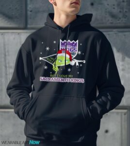 The Grinch I Hate People But I Love Sacramento Kings Christmas T-shirt - Men Black Hoodie