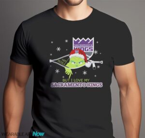 The Grinch I Hate People But I Love Sacramento Kings Christmas T-shirt - Men Black T-Shirt