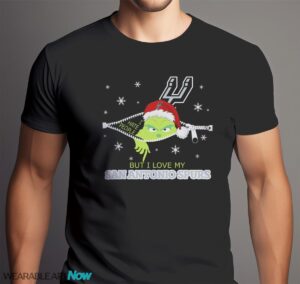 The Grinch I Hate People But I Love San Antonio Spurs Christmas T-shirt - Men Black T-Shirt