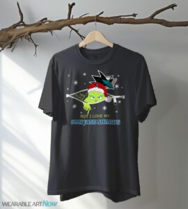 The Grinch I Hate People But I Love San Jose Sharks Christmas T-shirt - Black T-Shirt