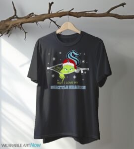 The Grinch I Hate People But I Love Seattle Kraken Christmas T-shirt - Black T-Shirt