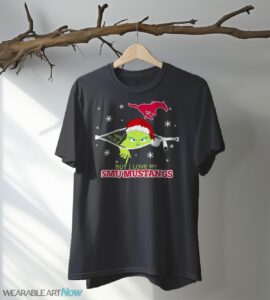 The Grinch I Hate People But I Love SMU Mustangs Christmas T-shirt - Black T-Shirt