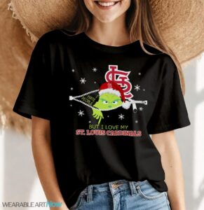 The Grinch I Hate People But I Love St Louis Cardinals Christmas T-Shirt Product Photo 3