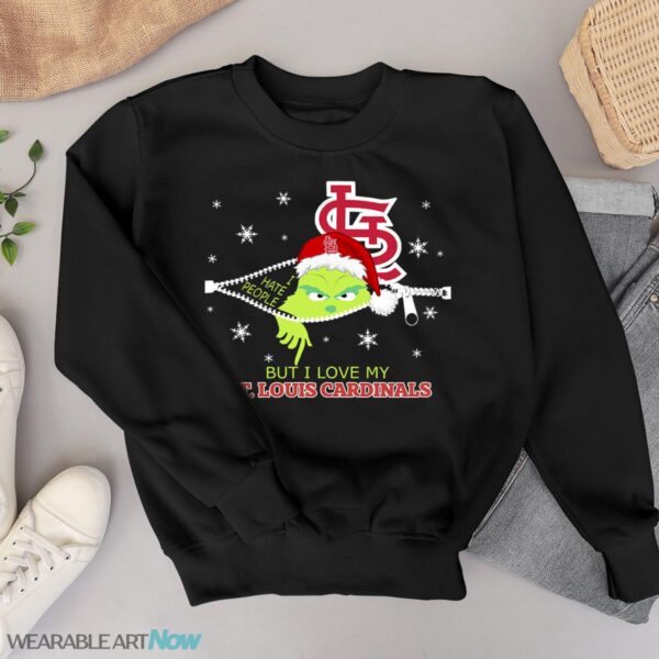 The Grinch I Hate People But I Love St Louis Cardinals Christmas T-Shirt Product Photo 1