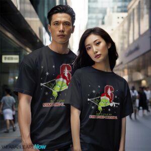 The Grinch I Hate People But I Love Stanford Cardinal Christmas T-shirt - Black Couple White T-Shirt