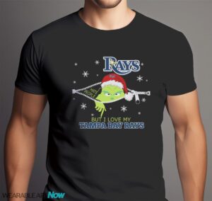 The Grinch I Hate People But I Love Tampa Bay Rays Christmas T-shirt Product Photo 6