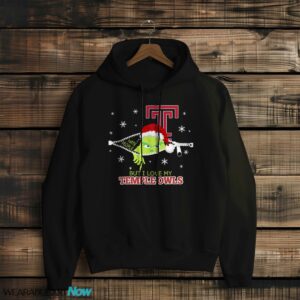 The Grinch I Hate People But I Love Temple Owls Christmas T-shirt - Black Hoodie