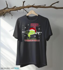 The Grinch I Hate People But I Love Temple Owls Christmas T-shirt - Black T-Shirt