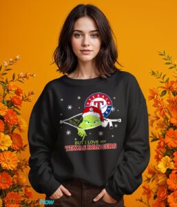 The Grinch I Hate People But I Love Texas Rangers Christmas T-shirt Product Photo 8