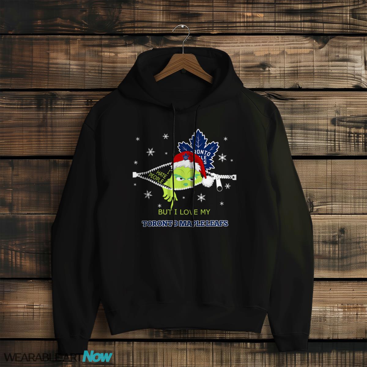 The Grinch I Hate People But I Love Toronto Maple Leafs Christmas T-shirt - Black Hoodie