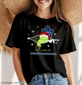 The Grinch I Hate People But I Love Toronto Maple Leafs Christmas T-shirt - Women Black T-Shirt