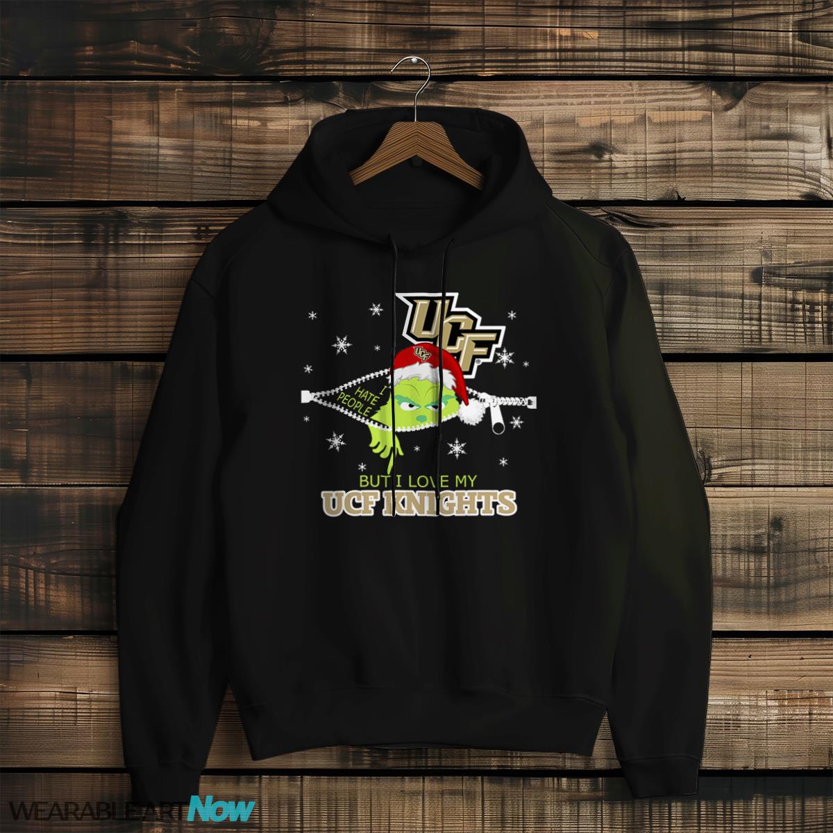 The Grinch I Hate People But I Love UCF Knights Christmas T-shirt - Black Hoodie