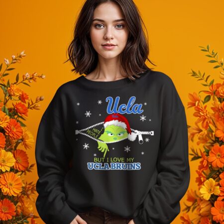 The Grinch I Hate People But I Love UCLA Bruins Christmas T-shirt - 1 Girl Black Swearshirt