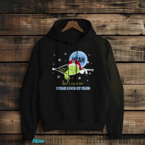 The Grinch I Hate People But I Love Utah Hockey Club Christmas T-shirt - Black Hoodie