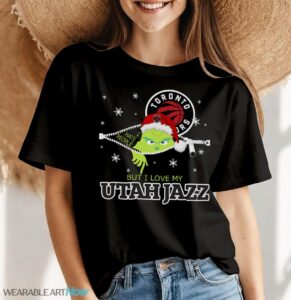 The Grinch I Hate People But I Love Utah Jazz Christmas T-shirt - Women Black T-Shirt