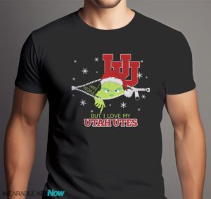 The Grinch I Hate People But I Love Utah Utes Christmas T-shirt - Men Black T-Shirt