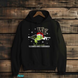 The Grinch I Hate People But I Love Wake Forest Demon Deacons Christmas T-shirt - Black Hoodie