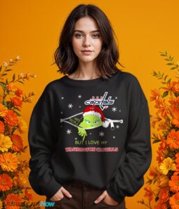 The Grinch I Hate People But I Love Washington Capitals Christmas T-shirt - Girl Black Swearshirt