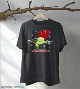 The Grinch I Hate People But I Love Wisconsin Badgers Christmas T-shirt - Black T-Shirt