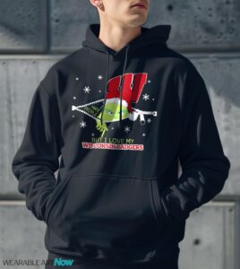 The Grinch I Hate People But I Love Wisconsin Badgers Christmas T-shirt - Men Black Hoodie