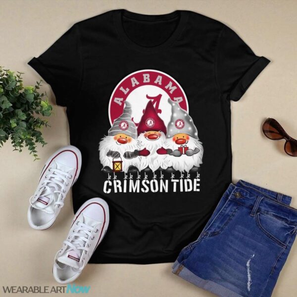 Alabama Crimson Tide Gnomies Christmas T-Shirt Sweatshirt Hoodie Product Photo 1