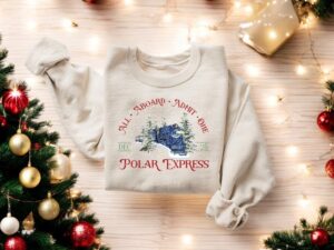 All Aboard Admit One Polar Express Christmas Sweatshirt Product Photo 2