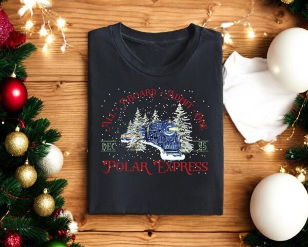 All Aboard Admit One Polar Express Christmas Sweatshirt Product Photo 1