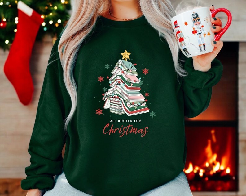 All Booked For Christmas Sweatshirt Product Photo 2