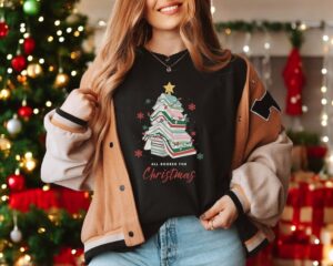 All Booked For Christmas Sweatshirt Product Photo 3