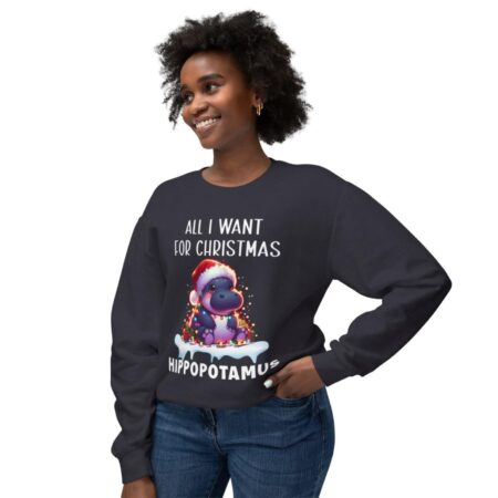 All I Want For Christmas Is Hippopotamus Sweatshirt Product Photo 1