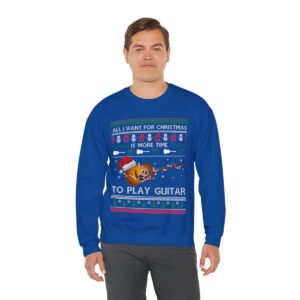 All I Want For Christmas Is More Time To Play Guitar Christmas Sweatshirt Product Photo 4