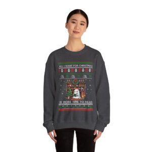 All I Want For Christmas Is More Time To Read Sweatshirt, Love Reading Christmas Shirt Product Photo 2