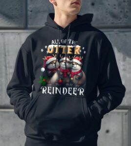 All of the Otter Reindeer Christmas Funny Cute Shirt Product Photo 3