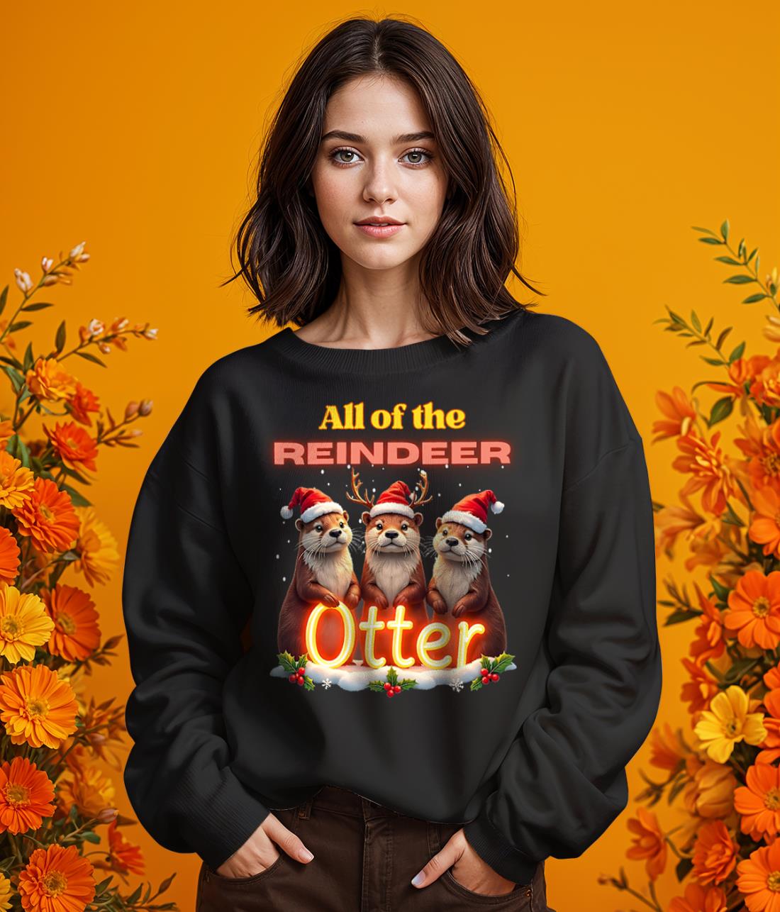 All of the Otter Reindeer Christmas Shirt Product Photo 2