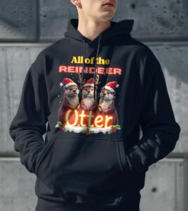 All of the Otter Reindeer Christmas Shirt Product Photo 3