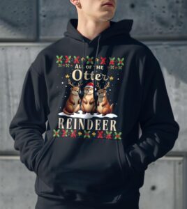 All of the Otter Reindeer Christmas Sweatshirt Product Photo 3