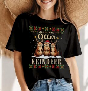 All of the Otter Reindeer Christmas Sweatshirt Product Photo 4