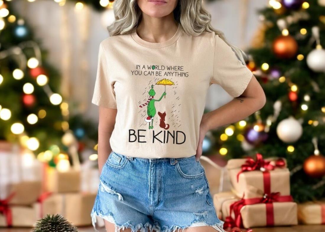 Be Kind Sweatshirt, In A World You Can Be Anything Be Kind Shirt, Believe Christmas Sweatshirt Product Photo 2