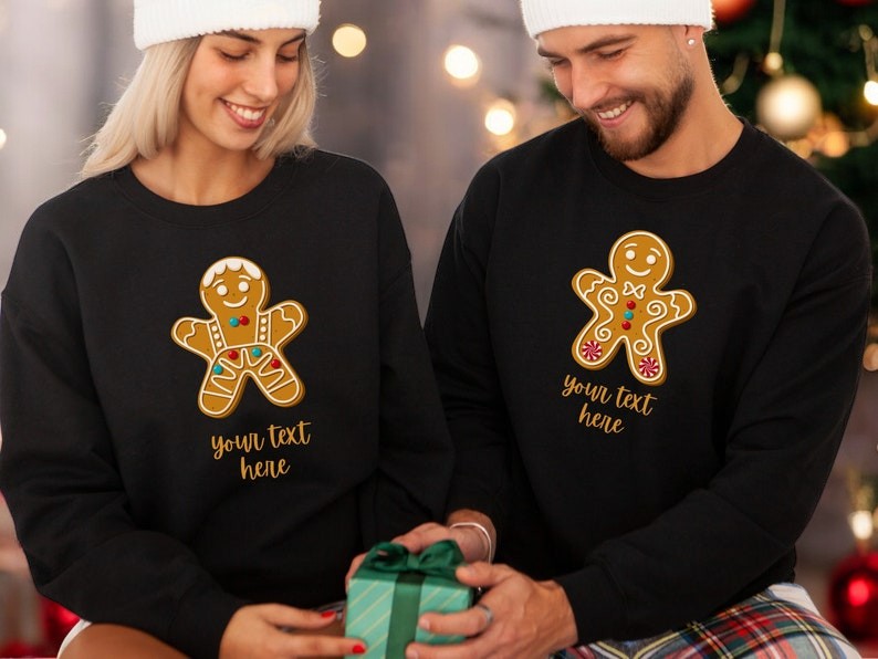 Big Pud Little Pud Matching Christmas Couple Sweatshirt Product Photo 2