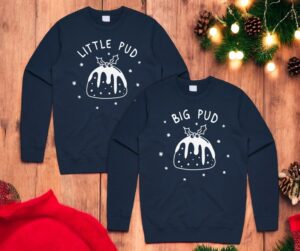 Big Pud Little Pud Matching Christmas Couple Sweatshirt Product Photo 3