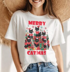 Black Cat Christmas Cat 2024 Shirt Product Photo 4