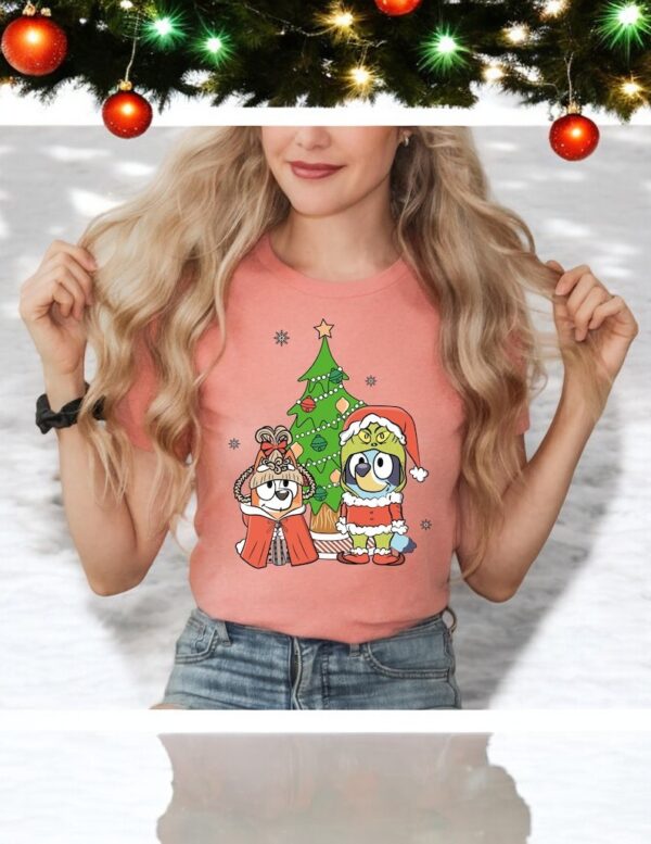 Bluey And Bingo Grinch Holiday Cheer Christmas Sweatshirt Product Photo 1