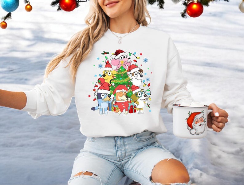 Bluey Dog Family Xmas Cartoon Christmas Family Sweatshirt Product Photo 2