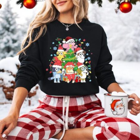 Bluey Dog Family Xmas Cartoon Christmas Family Sweatshirt Product Photo 1