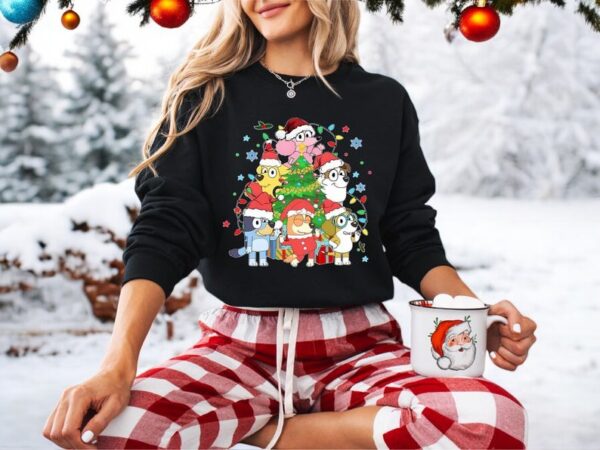 Bluey Dog Family Xmas Cartoon Christmas Family Sweatshirt Product Photo 1