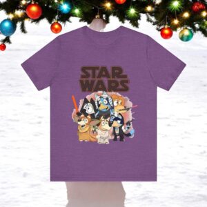 Bluey Star Wars, Bluey And Friends Tee, Bluey And Bingo Christmas Sweatshirt Product Photo 3