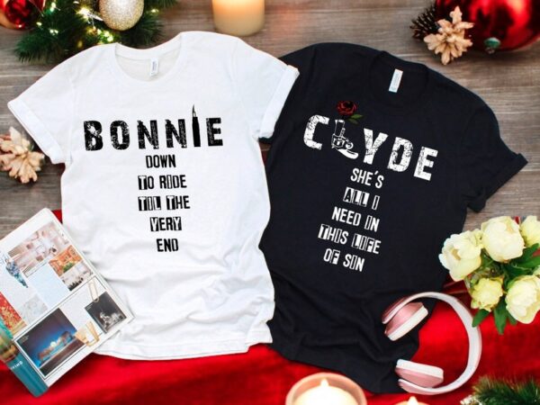 Bonnie & Clyde, Ride Or Dies Couple Matching Christmas Shirt Product Photo 1